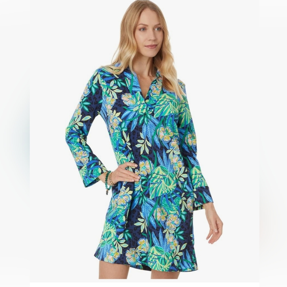 Lilly Pulitzer Blue and Green 50+ SPF Dress